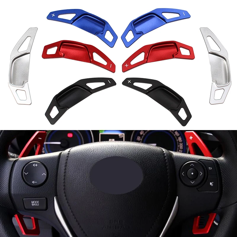 

For Toyota RAV4 Camry Mark X Corolla Zelas Aluminum Auto Gear Shift Extension Paddles Car Steering Wheel Shift Paddle Red Black