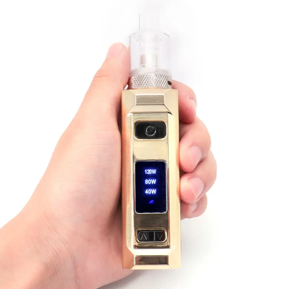 

Electronic Cigarette 120w Box Mod Kit Build-in 2200mah Large Battery 0.5oHm 2.5ml Tank OLED Screen Oil Storage Atomizer Vapor