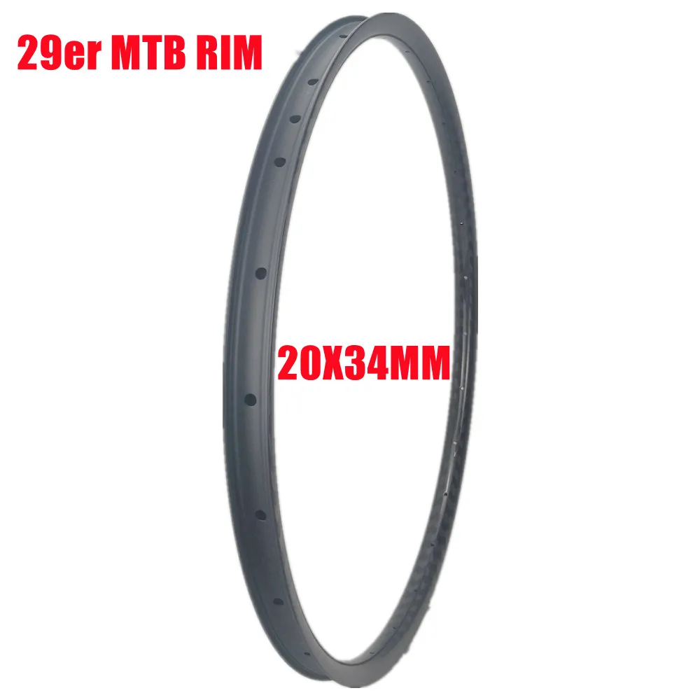 Super Light MTB Bicycle Rim Disc Mountain Brake Mtb Bike Carbon Rim Facotry Sale 29er 20X34mm Width Carbon MTB Wheel Rim images - 6