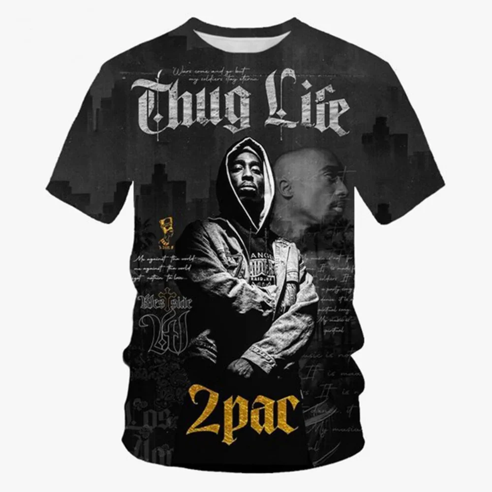 Новая футболка Harajuku Мужская футболка Мода 2pac Графические футболки Хип-хоп Мужские футболки Летние топы Футболки Мужская дизайнерская одежда (art.: 3920d27dff19c) - 3920d27dff19c