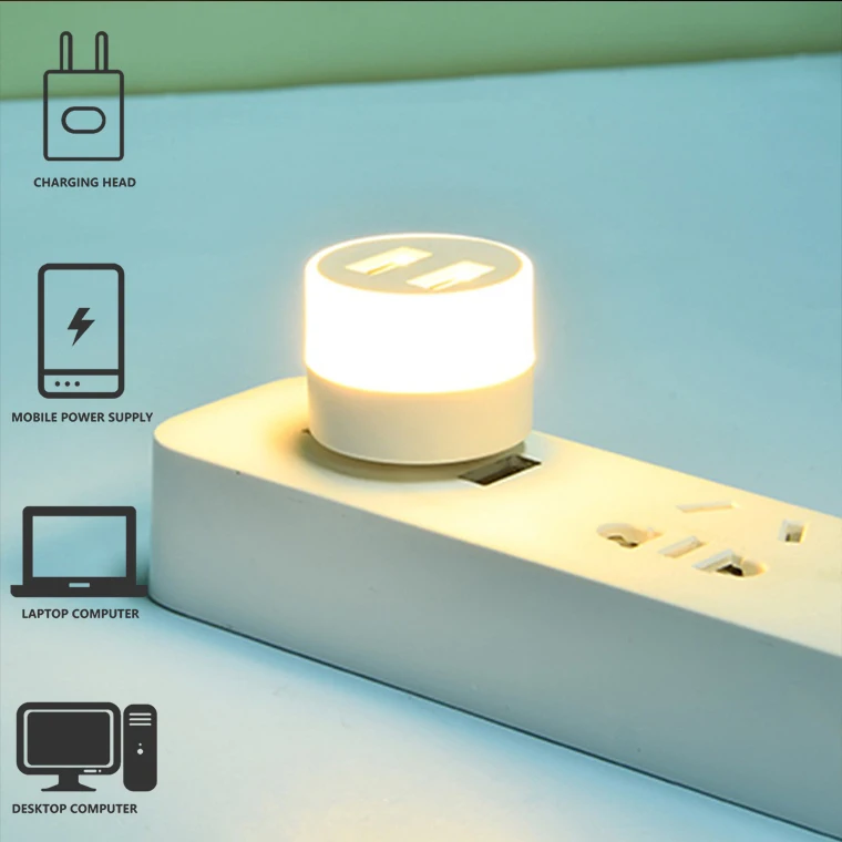 

Лампа с USB-разъемом для компьютера, маленький светильник для чтения с USB-зарядкой и защитой глаз светодиодный маленький круглый ночсветильн...