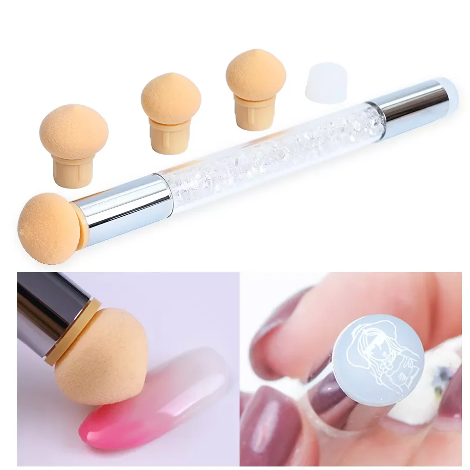 

Sponge Ombre Nail Brushes Pen Gradient Painting Shadow Brushes Silicone Sponge Transfer Gel Polish Nails Accessories Tool LE944