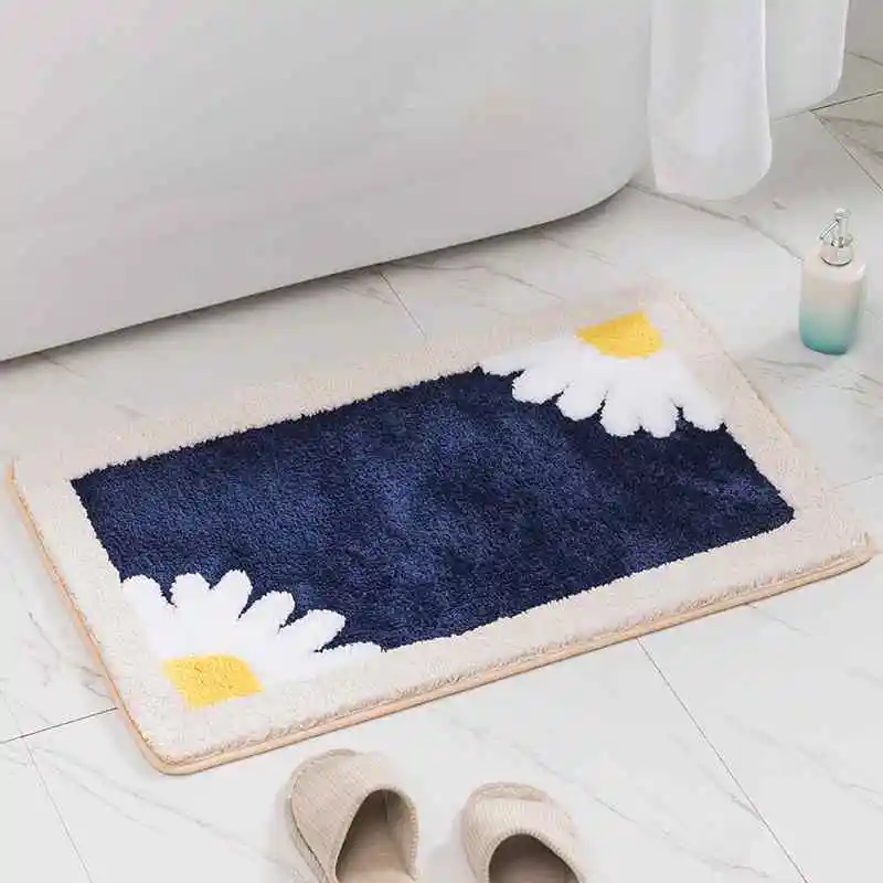 

2023 New bathroom entrance carpet floor mat, bathroom anti-skid mat white