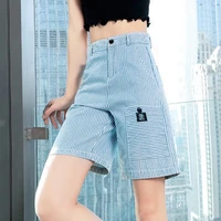 denim shorts womens summer 2022 new high waisted loose trendy thin wide leg thin five point pants jeans woman high waist