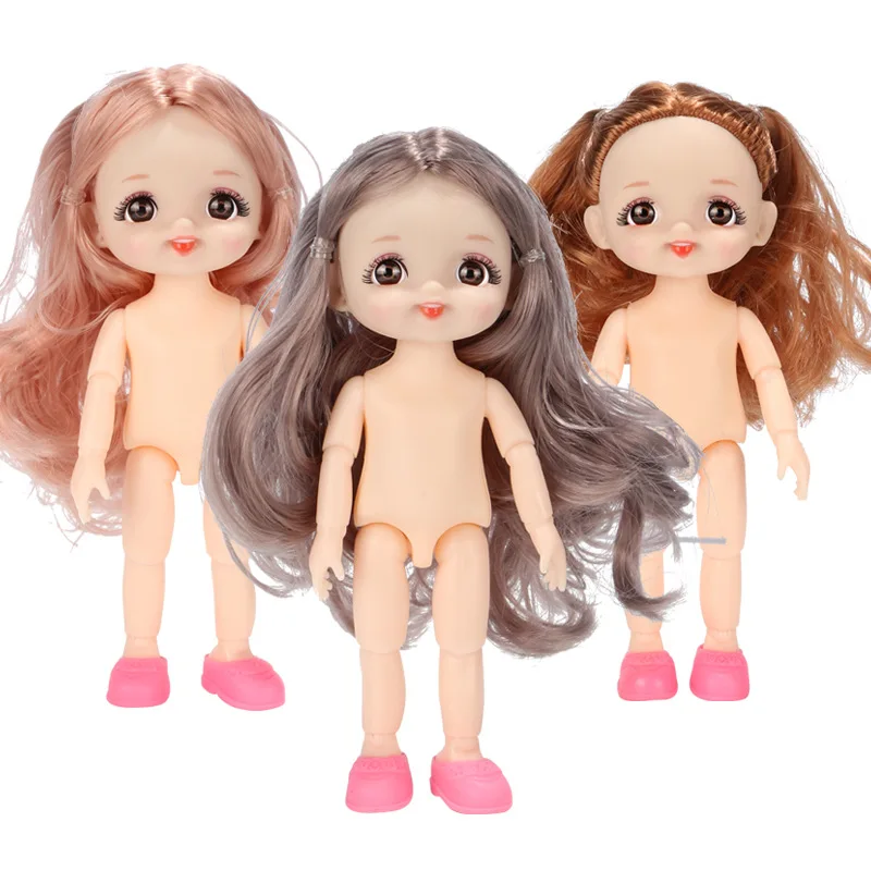 

New 6-inch 13 Joints Are Movable 16cm Doll Happy Grievance Cute Expression BJD Doll 3D Eyes Girl Dress-up Toy Best Gift for Gift