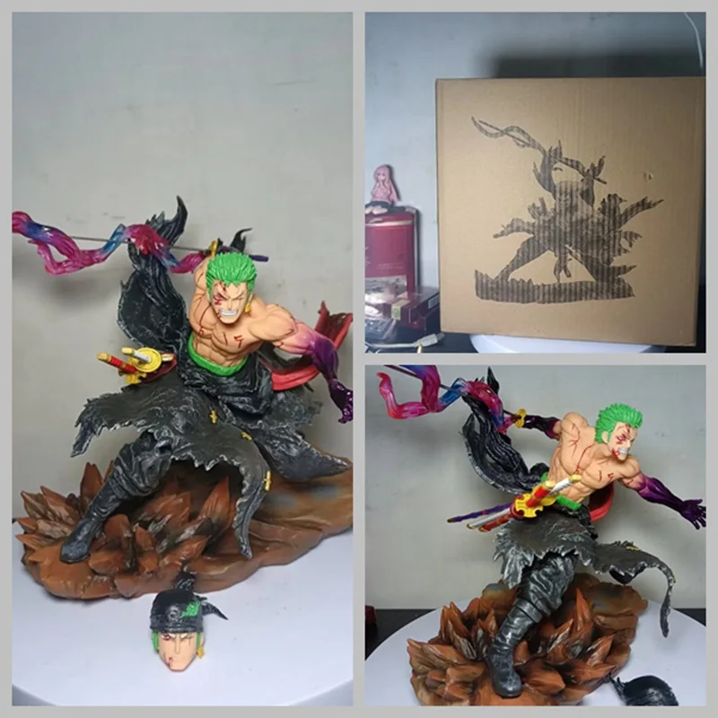 Аниме ONE PIECE GK двойная голова спецэффекты сцена ророноа Зоро статуя ПВХ