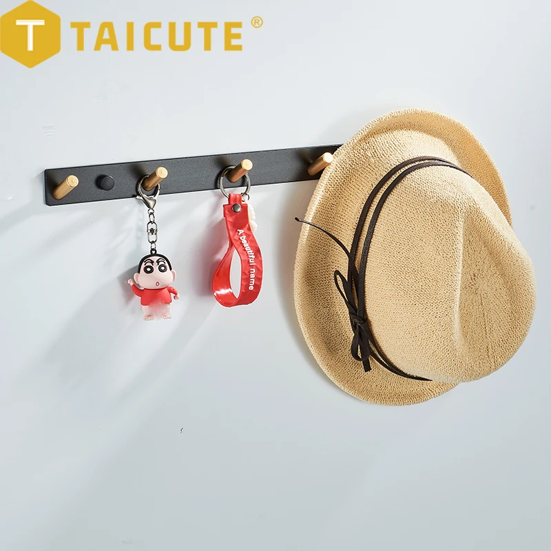 Настенный крюк TAICUTE из алюминия черный золотой 8 крючков