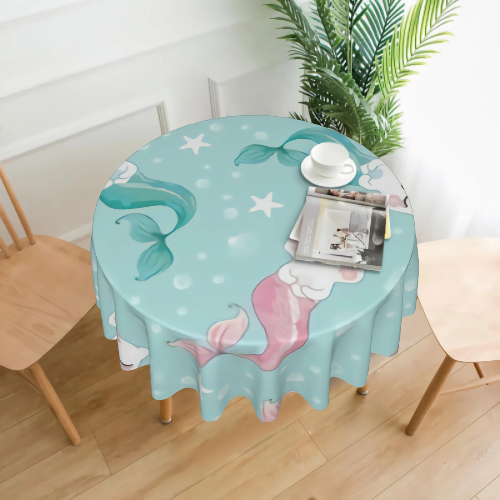 

Stylish Polyester Table Cloth 60 inch Wipeable Table Cover for Kitchen Dinning