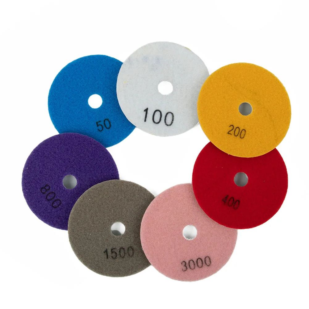 

8Pcs 4Inch Polishing Pad Backing Pad Kit For Marble Concrete Granite Wet Dry Diamond Buffing Grinding Wheel Polisher Accessories