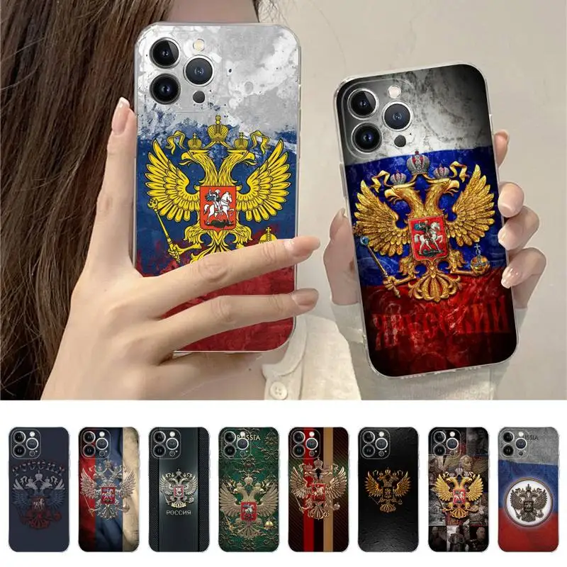 

Russia Russian Flags Emblem Phone Case For iPhone 14 11 12 13 Mini Pro XS Max Cover 6 7 8 Plus X XR SE 2020 Funda Shell