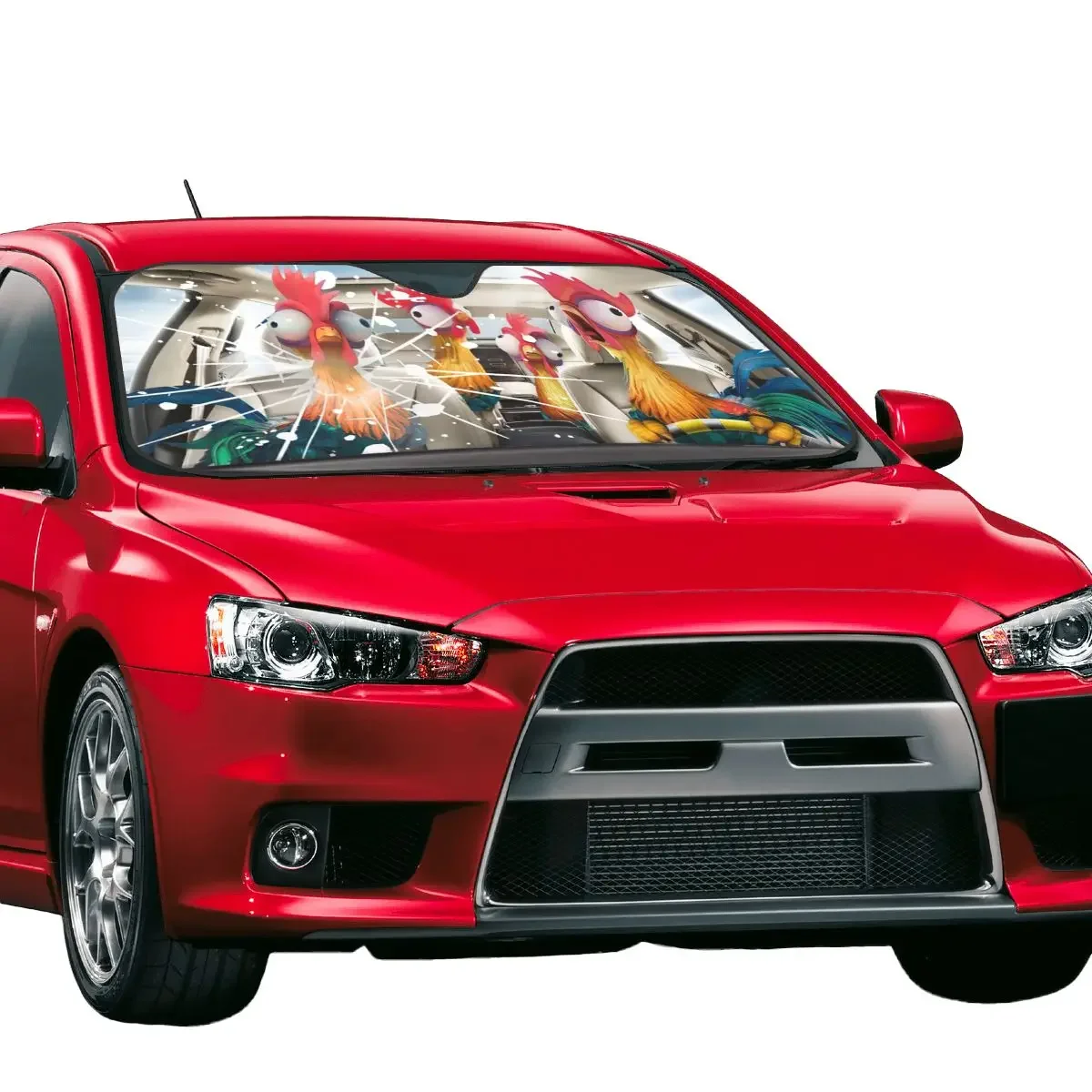 Новинка солнцезащитный козырек для лобового стекла с изображением курицы 70x13 0 см