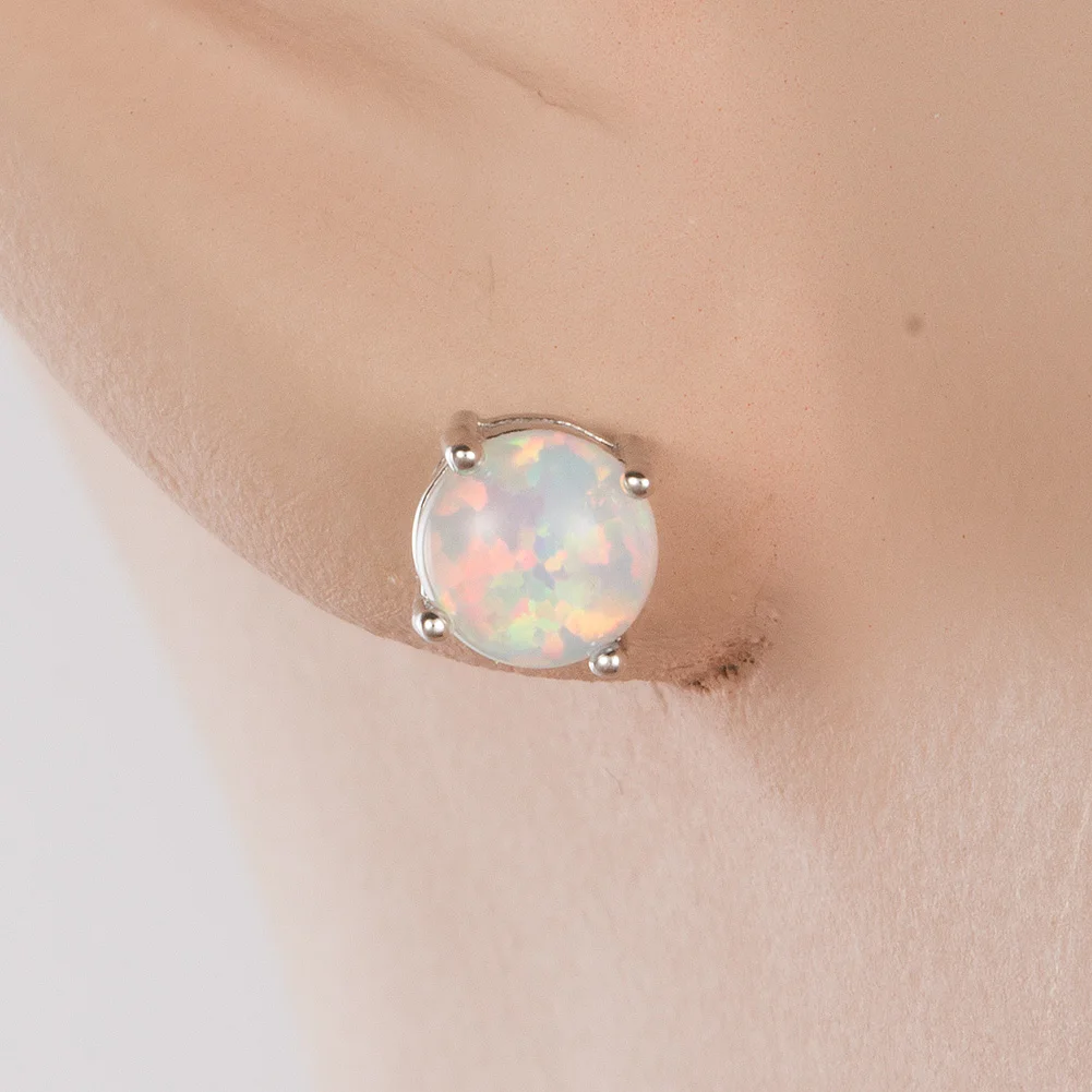 Серьги-гвоздики KONGMOON с кабошоном для женщин ювелирное изделие круглой формы