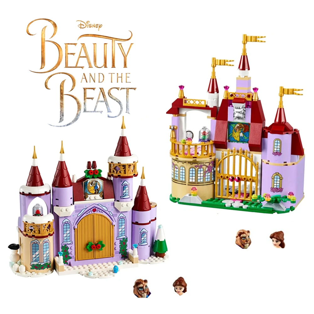 Детский конструктор Принцесса Белль Disney зимний замок игрушки для девочек друзей
