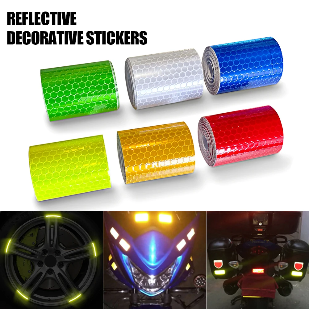 

5cm*300cm Car Reflective Tape Safety Warning Car Decoration Sticker Reflector Protective Tape Strip Film Auto Motorcycle Sticker
