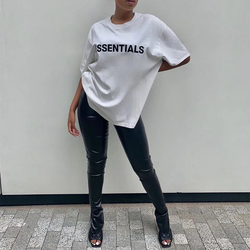 

Women's Casual Pu Warm Split Trousers 2021 Winter Female Leather Leggings Slim Fit Autumn High Waist Leather Pants Fashion Pop
