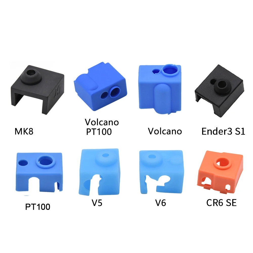 

10PCS 3D Printer Hotend Silicone Sock Heater Block Silicone Cover for Ender 3 Ender 5 Ender3 s1 CR-10 V5 V6 Volcano Hotend