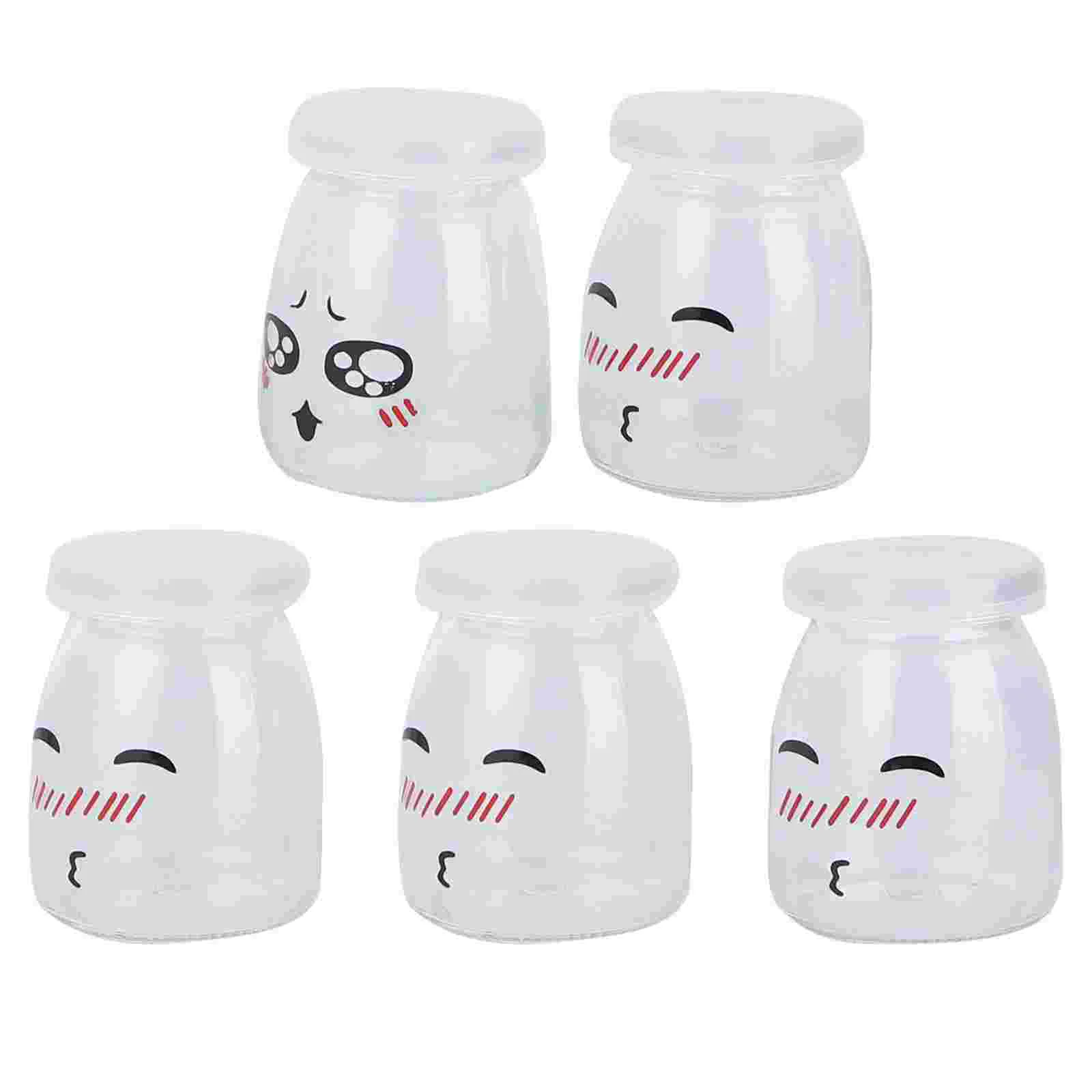 

5 Pcs Milk Glass Bottles Mini Glass Jar Mini Mousse Cup Mousse Jars Pudding Cup Appetizer Cup Glass Containers Lids Yogurt Cup