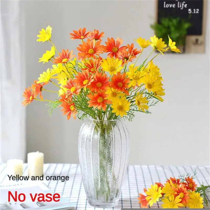 

1 Piece White Gerbera Daisy Artificial Flowers Long Branch Bouquet Vases for Home Decor Wedding Decoration Fake Flower