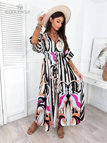 EDOLYNSA Бохо Платье-накидка из вискозы