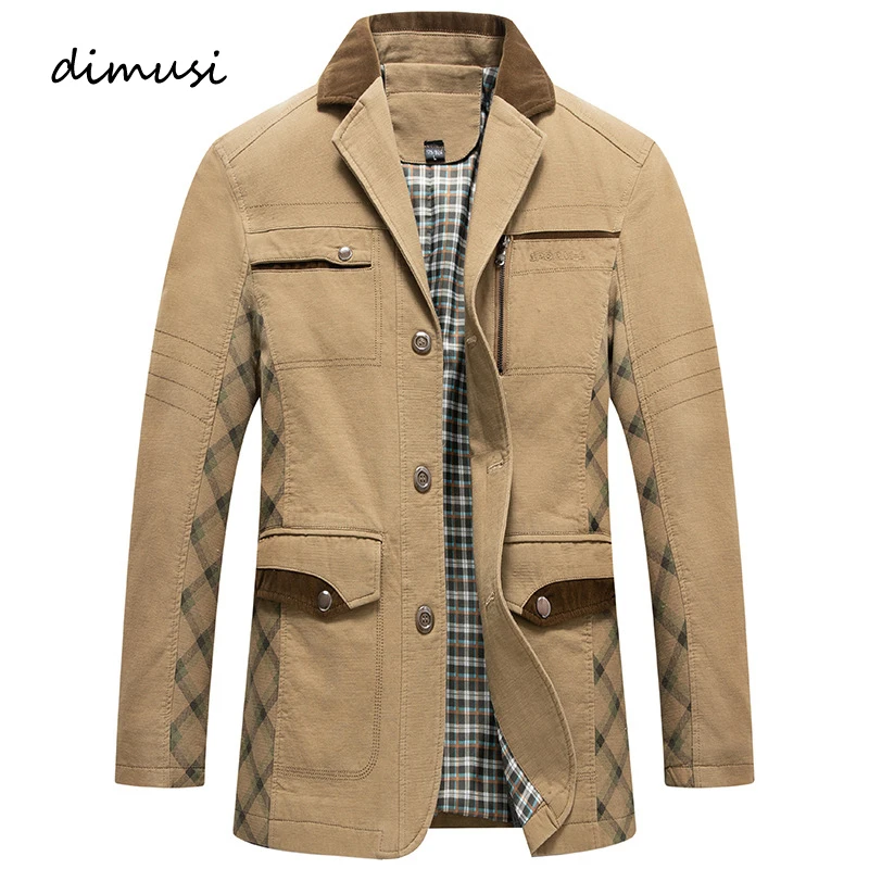

DIMUSI Autumn Men's Bomber Jacket Male Casual Outwear Windbreaker Coats Man Slim Fit Business Trench Jackets Brand Clothing