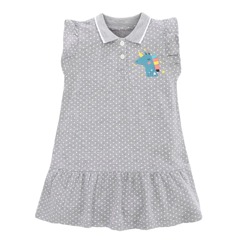 Baby Girls Summer Sleeveless  Casual Button Summer Cute  Pleated   Solid Color Party Princess Girls' Dress Clothing Dress enlarge