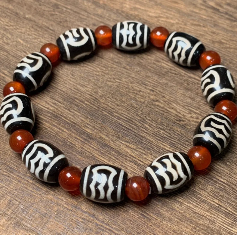 Тибетский Непальский Гималайский Древний Агат Старый Дзи Талисман Глаз Бусина