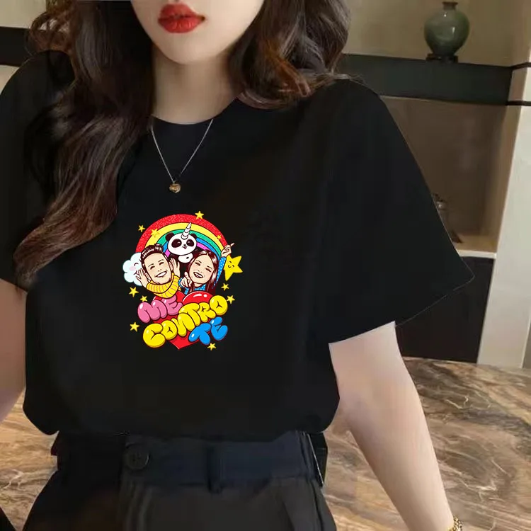 

Me Contro Te Cotton Women Girls Casual Harajuku Fashion T-shirt O-neck Short Sleeve Streetwear Ladies Summer Female T-shirt
