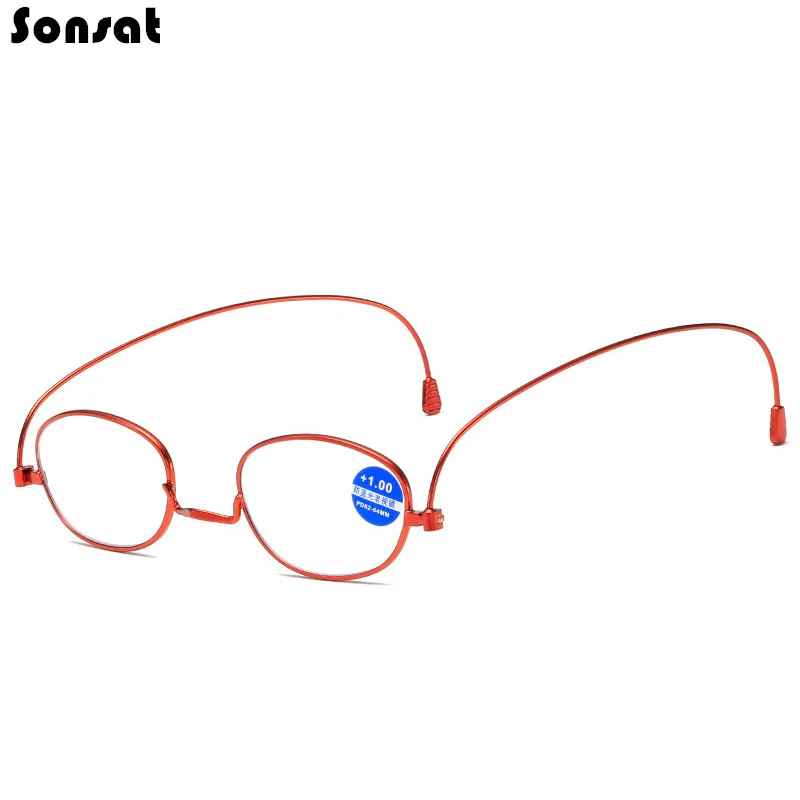 

Anti Blue Llight Blocking Paper Reading Glasses Ultra Thin Metal Portable Folding Fashion Presbyopic Eyewear For The Elderly