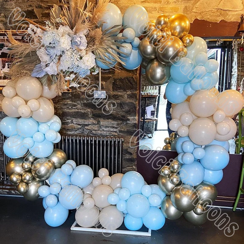 

157 шт. белая матовая гирлянда для воздушных шаров, украшение для свадьбы, вечеринки, праздника, макарон, синие воздушные шары, арочный шар, детский душ, комплекты для декора на годовщину