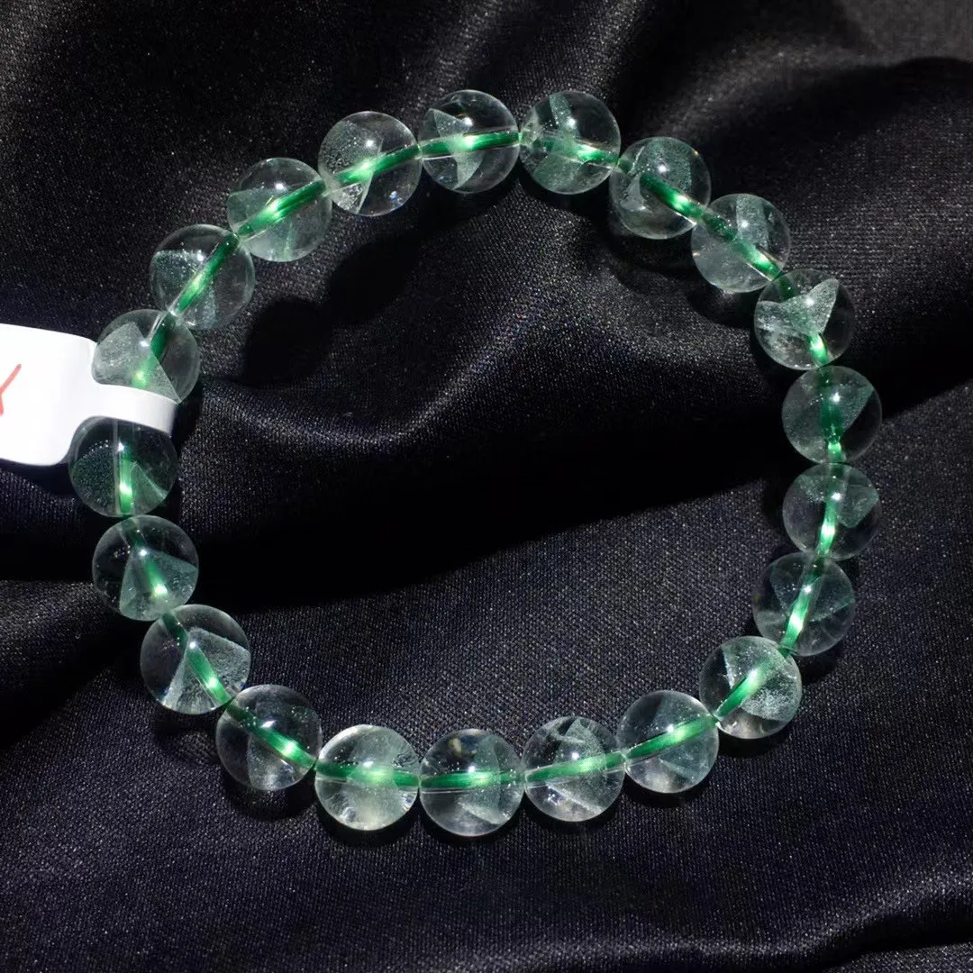 

9mm Natural Green Phantom Quartz Bracelet Jewelry For Women Men Beauty Luck Healing Gift Wealthy Crystal Beads Strands AAAAA