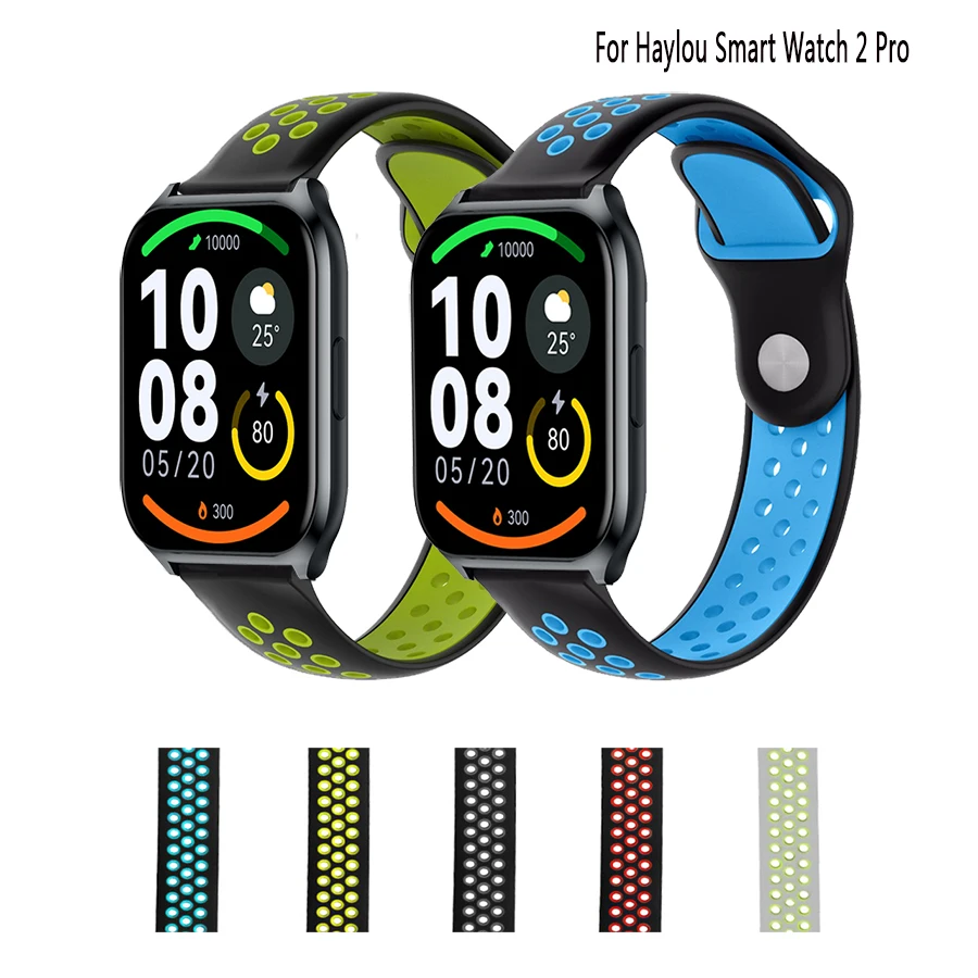 

Breathable Silicone Strap For Haylou Smart Watch 2 Pro Smart Watch Quick Release Band Sport Belts For Haylou GST RS4 Plus LS02