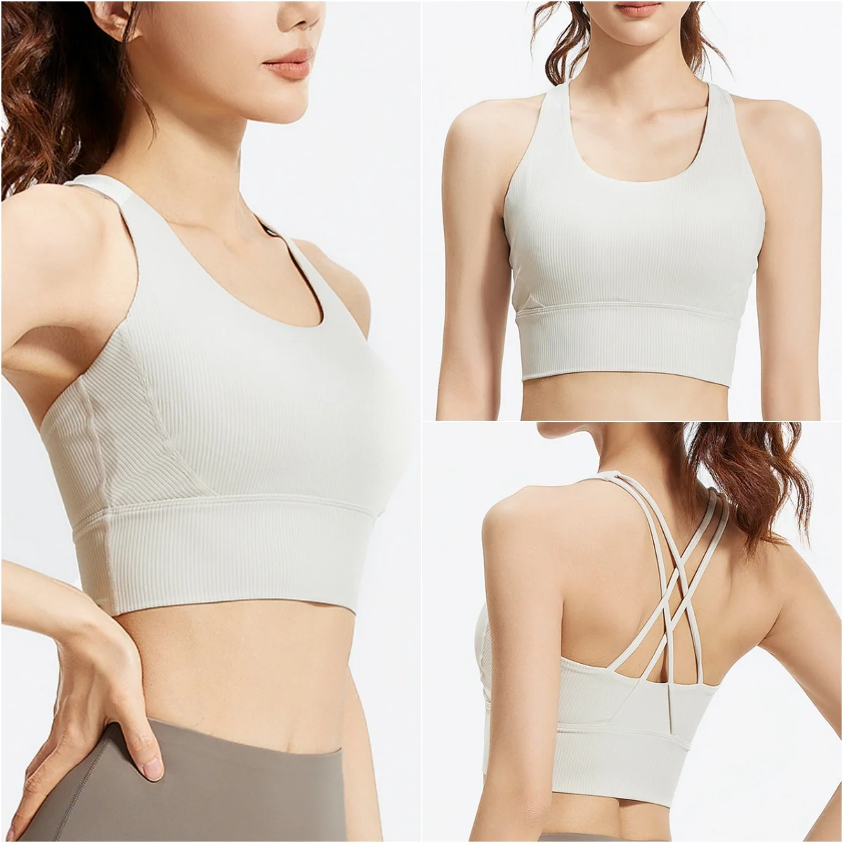 Женский спортивный бюстгальтер с перекрестными бретелями майка спортивная