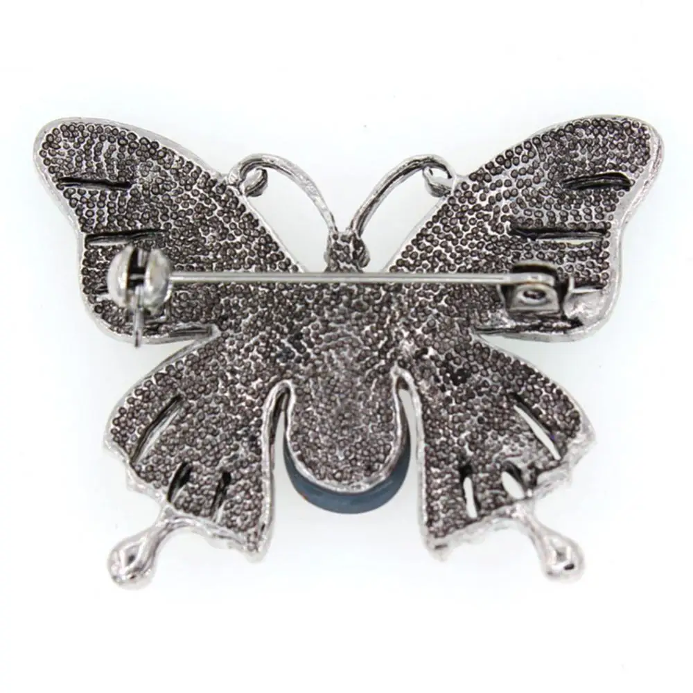 

Pin Women Chic Brooch Rhinestone Inlaid Butterfly Shaped Enamel Suit Lapel Decor