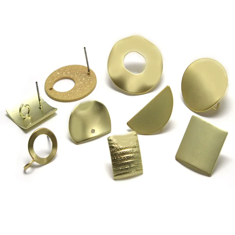 

10Pcs Alloy Matte Golden Vintage Earings Base Earrings Stud Connector Charm For DIY Earrings Jewelry Making Findings Accessories