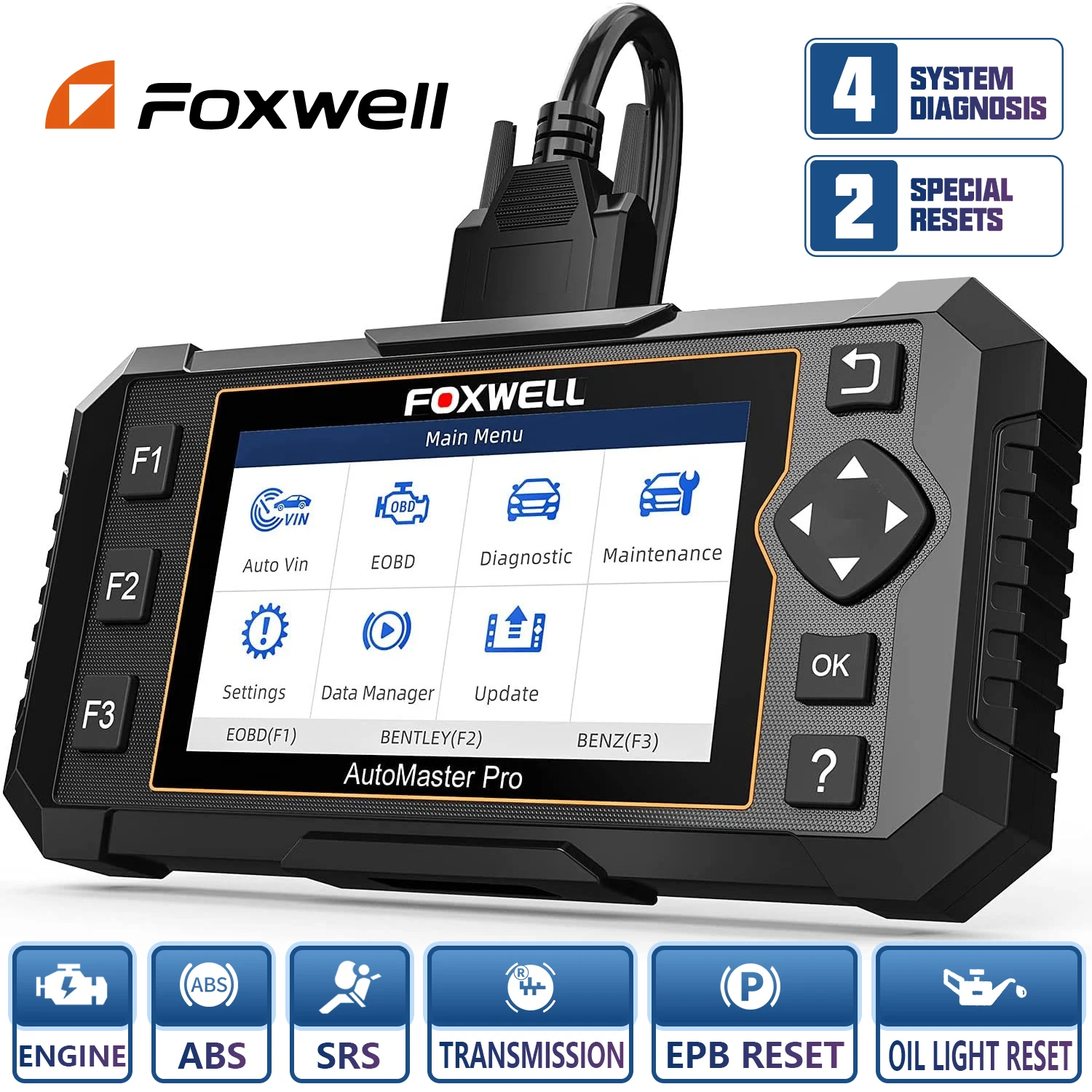 Сканер FOXWELL NT614 Elite OBD2 диагностический инструмент ABS SRS при проверке считыватель кодов двигателя 5 сброс OBD Автомобильный сканер PK NT604 Elite