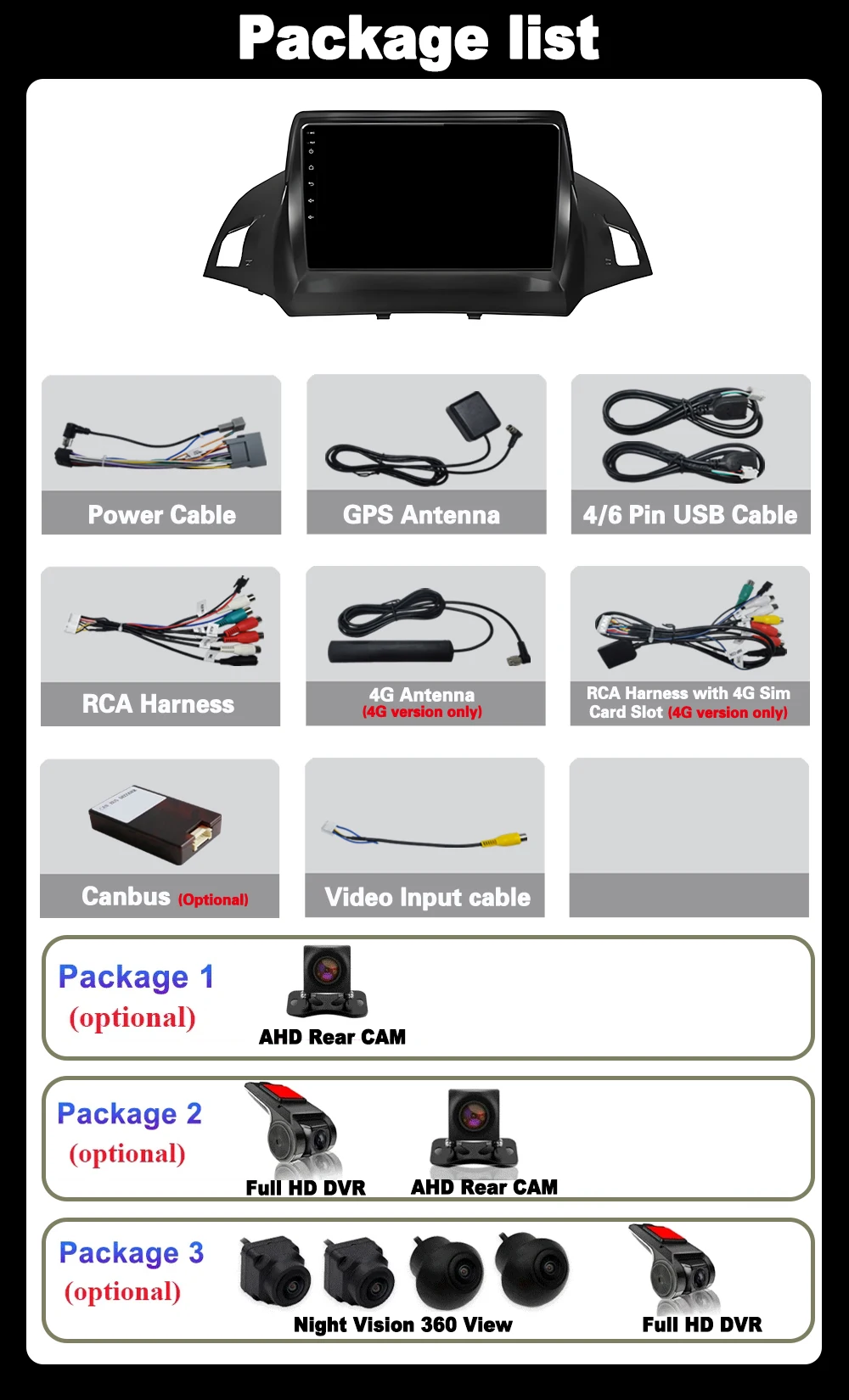 Фото Автомагнитола для FORD C-MAX KUGA 2 ESCAPE 3 2012-2019 с Android Auto, CarPlay, мультимедиа, навигацией и сенсорным экраном №3