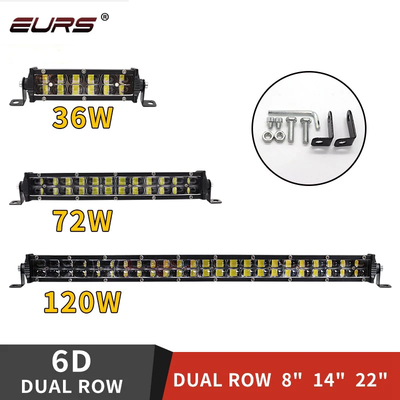 

Автомобильная светодиодная балка, двухрядный Точечный светильник s, передсветильник фара s, фара для внедорожника для Jeep Wrangler, Lada, газовая ре...