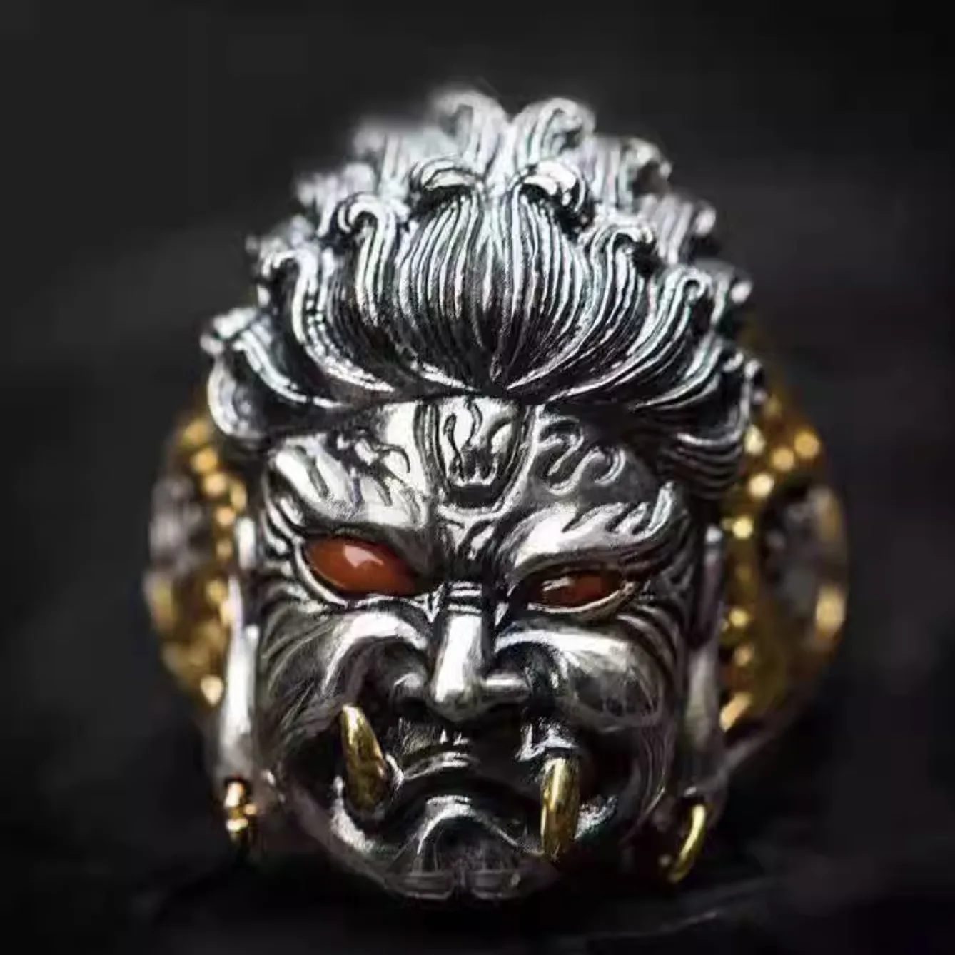 

Винтажное модное кольцо из серебра 925 пробы, мужское кольцо на указательный палец, кольцо Mingwang в античном стиле