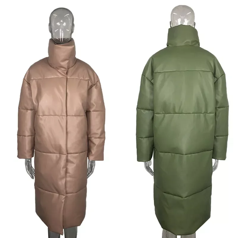 2022New Winter Parkas Women Fashion Straight Loose Coats Women Elegant Pockets Long Cotton Jackets Female Ladies JM