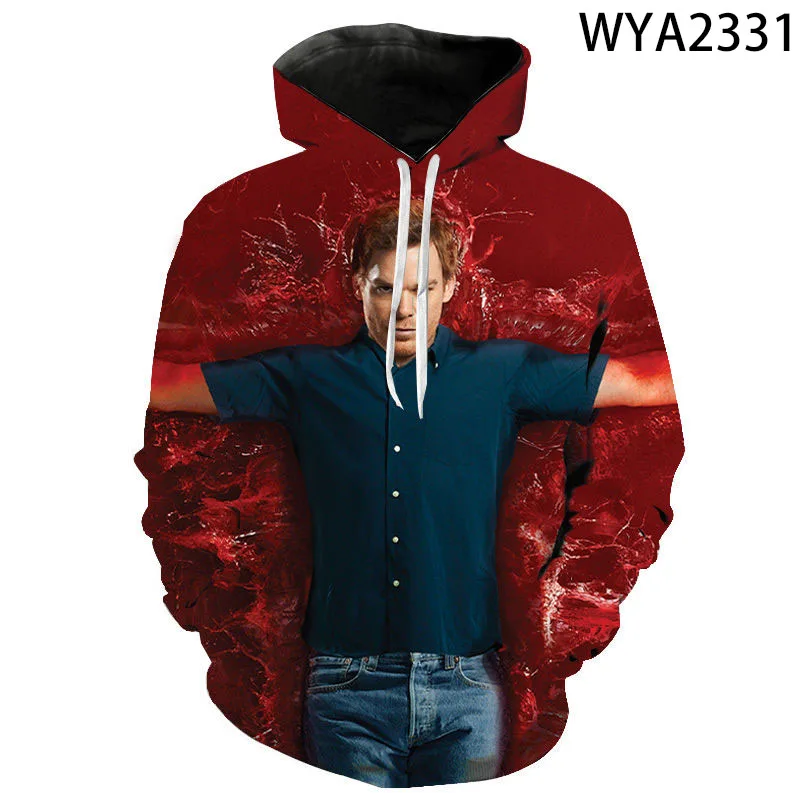 

High Qualit Fashion Dexter Hoodies Men Women 3D Print Sweatshirts Horror Movie Hoodie Casual Cool Hoody Pullover Plus Size Coats