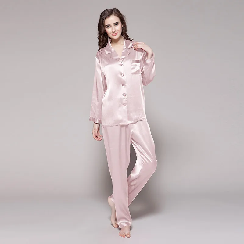 

100 Silk Pajamas Set pijama pyjamas feminino Ladies Sleepwear Women Full Length 22 momme Mulberry Free Shipping