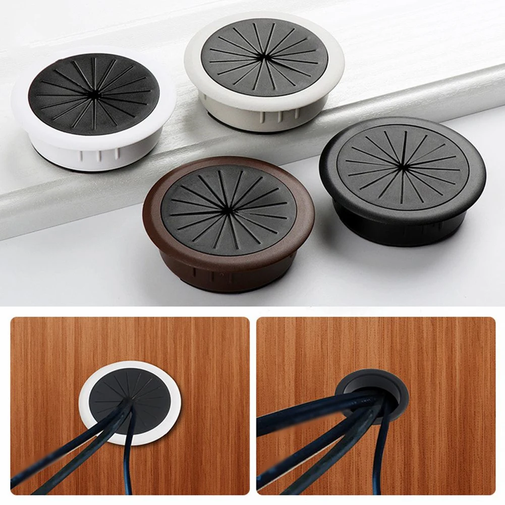 

60MM Round Flexible Cable Cord Grommet Desk Cord Grommet Wire Hole Cover Line Outlet Port Threading Box Cover Wire Organizer