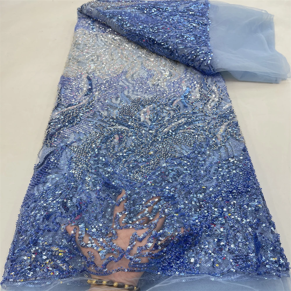 

Африканская Высококачественная кружевная ткань 2023, французская сетчатая ткань с блестками, швейная вышитая кружевная тюль, кружевная ткань в нигерийском стиле