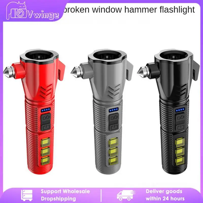 

Практичный аварийно-спасательный молоток, безопасный фонарик из сплава, удобный защитный молоток, водонепроницаемый высококачественный безопасный