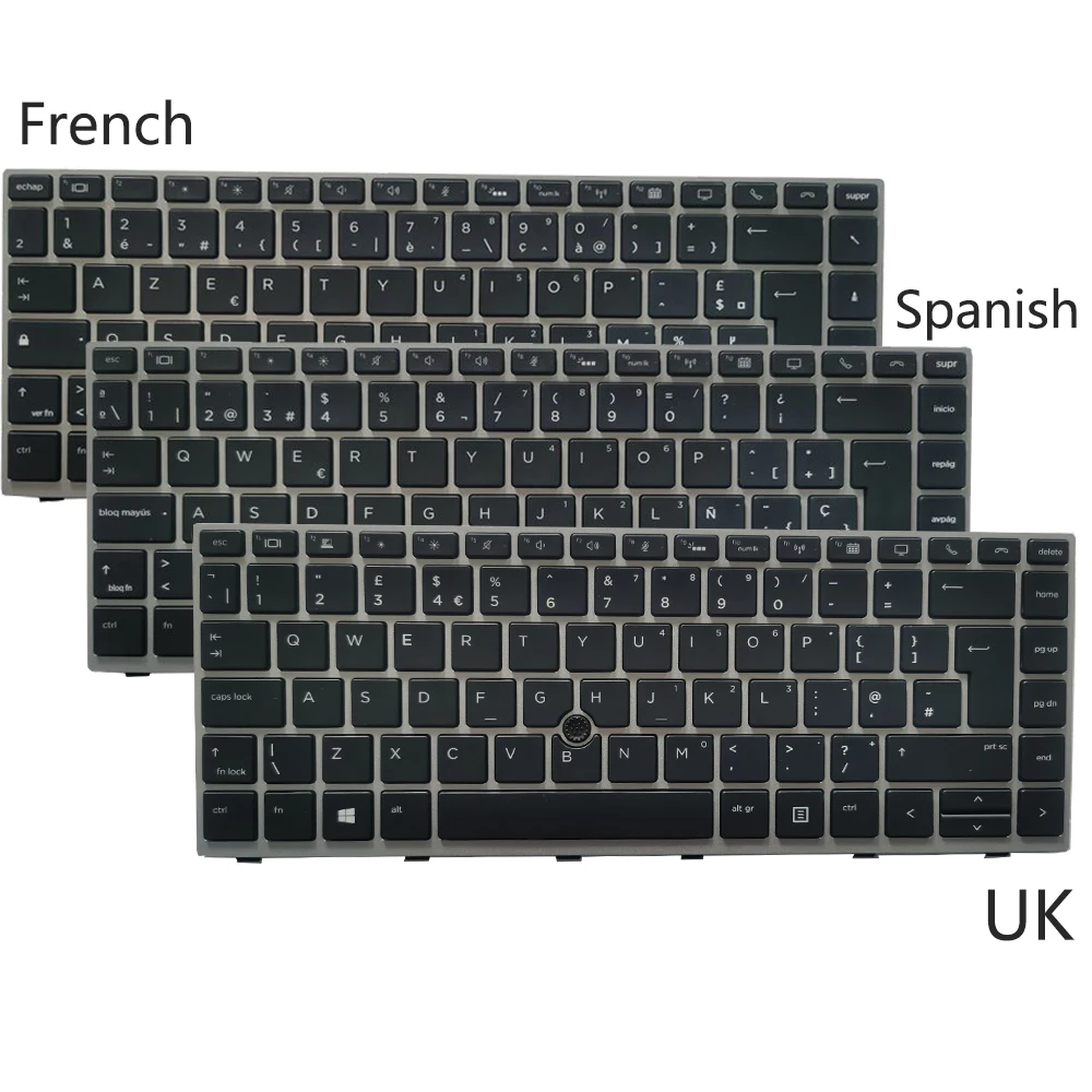 

New Backlit UK/French/Spansih Keyboard For HP EliteBook 840 G5 846 G5 745 G5 English/FR/SP With Pointing Stick With Backlight