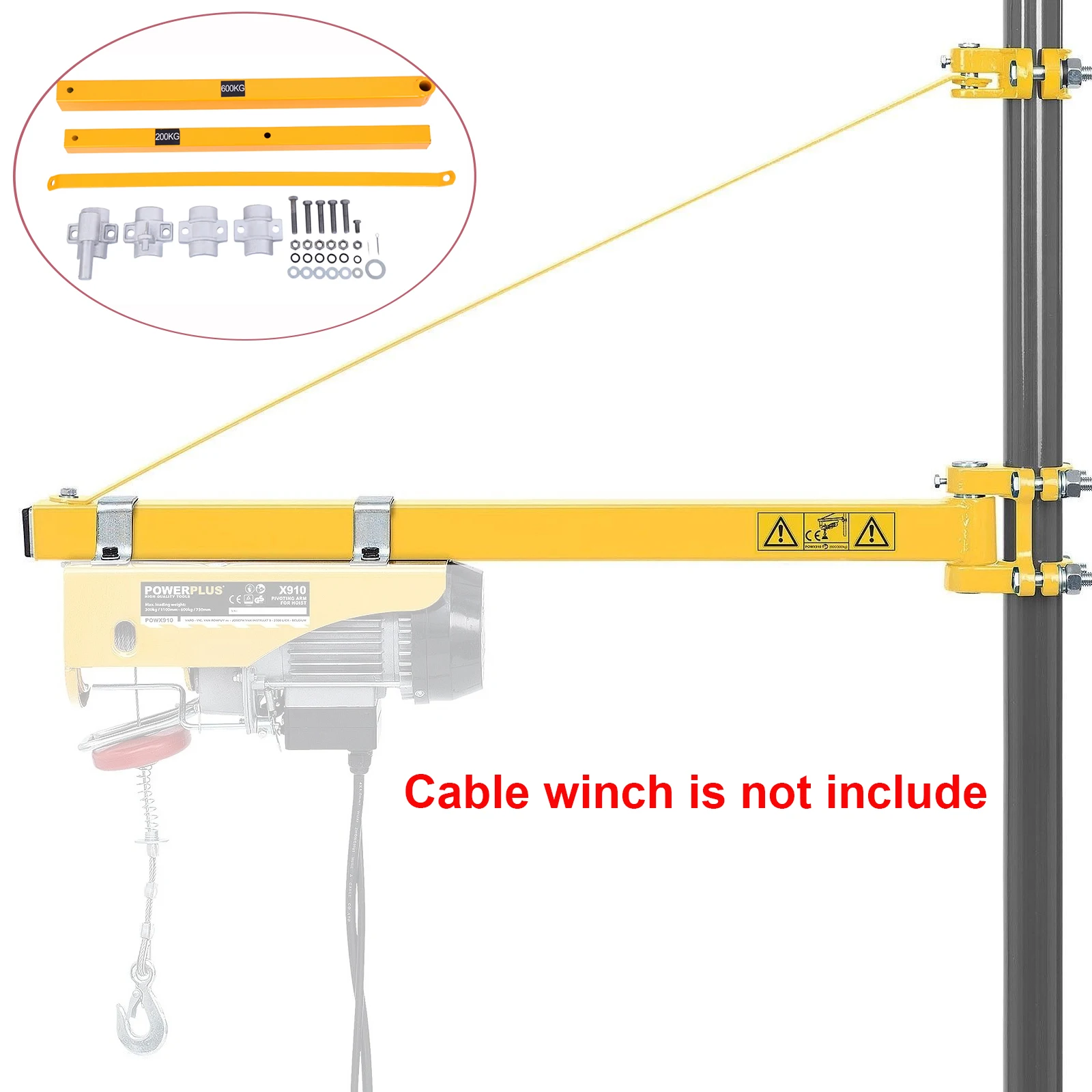

Honhill 1pcs Swivel Arm Bracket For Cable Hoist Electric Cable Winch Motor Rope Winch 180 Degree Max Load 600 kg