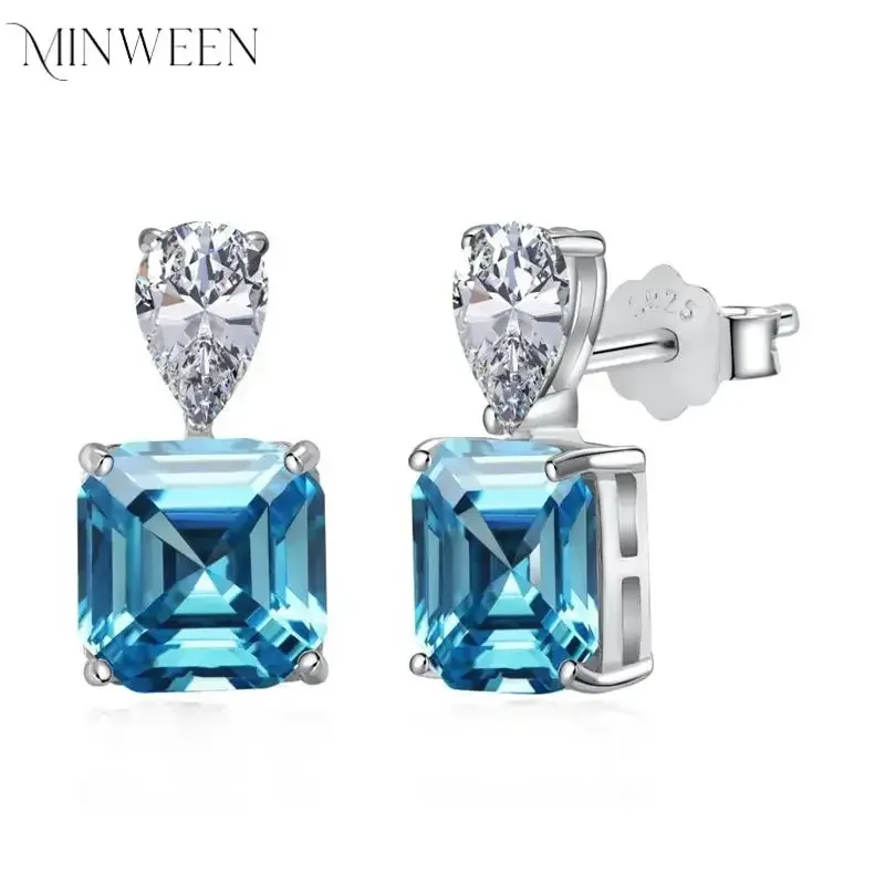 Серьги-гвоздики с сапфиром 8 х8 мм