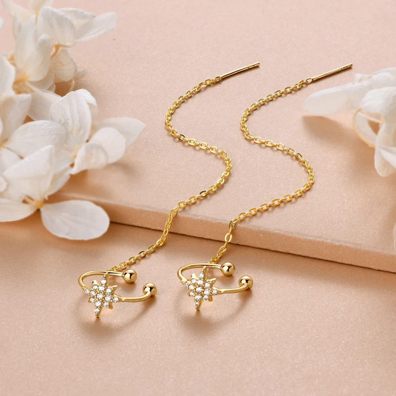 RAPRGOLD Муассанит Звезда серьги-гвоздики для женщин стерлингового серебра 925 пробы