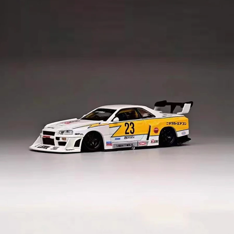 

CM 1:64 модель автомобиля Skyline GT-R R34 супер силуэт ER34 сплав-Flash No.23