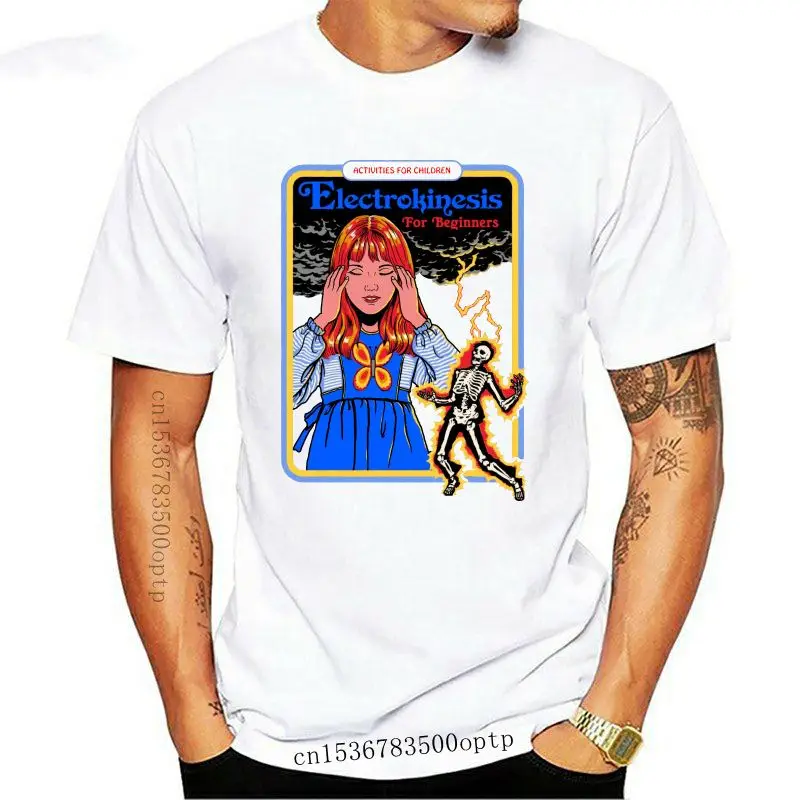 

Camiseta de marca para hombre, camisa de manga corta con estampado de electroquinesis para principiantes, cuello redondo, de alg